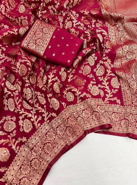 Red Colour Ocassion Wear Soft Georgette Silk Sarees
